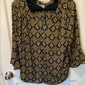 Elegant Navy and Gold Women's Top